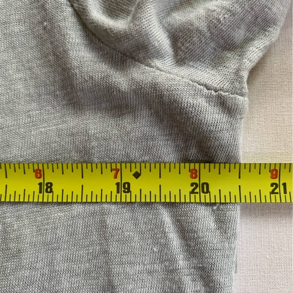 Dylan Linen Cotton Slub Shirt with Flounced Rib-Knit Hem 3/4 Sleeve M NWT - Picture 7 of 10